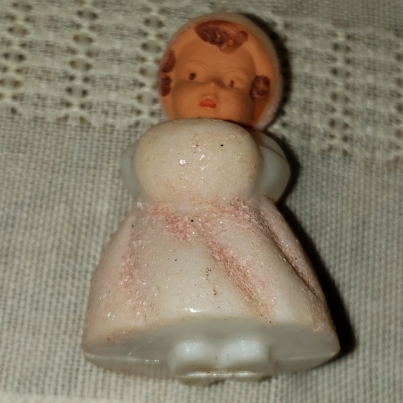 Vintage 1950's Plastic Angel and Girl in Pink - Picture 8 of 8